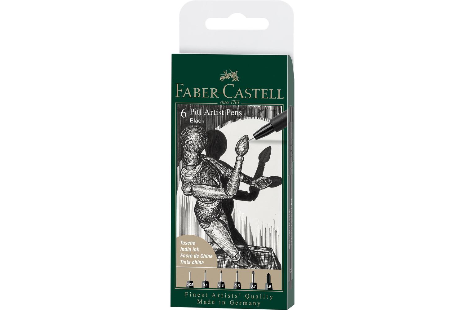Faber-castell Fc167154 - Pitt Artist Pen Wallet Of 6 Col 199