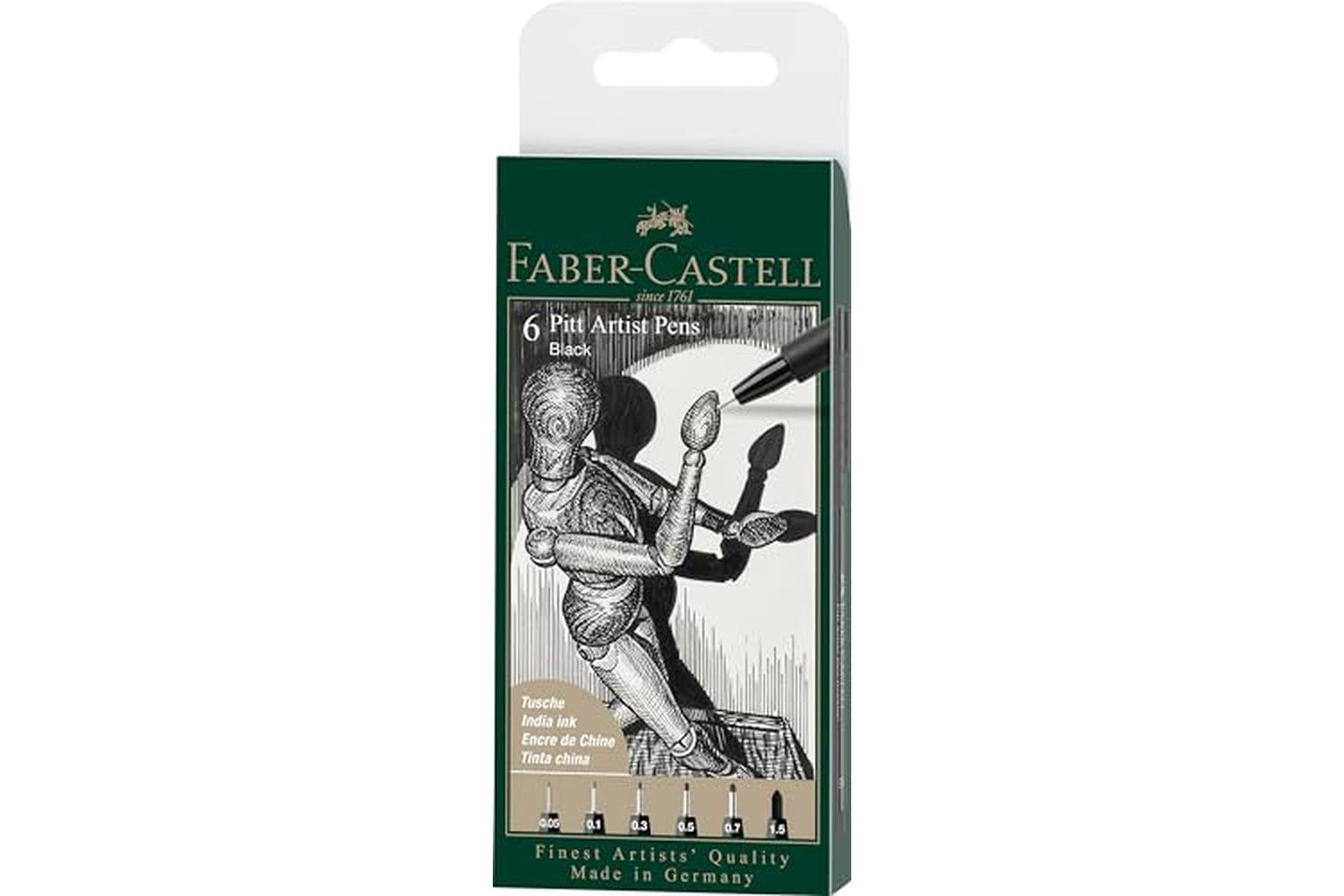 Faber-castell Fc167154 - Pitt Artist Pen Wallet Of 6 Col 199-2