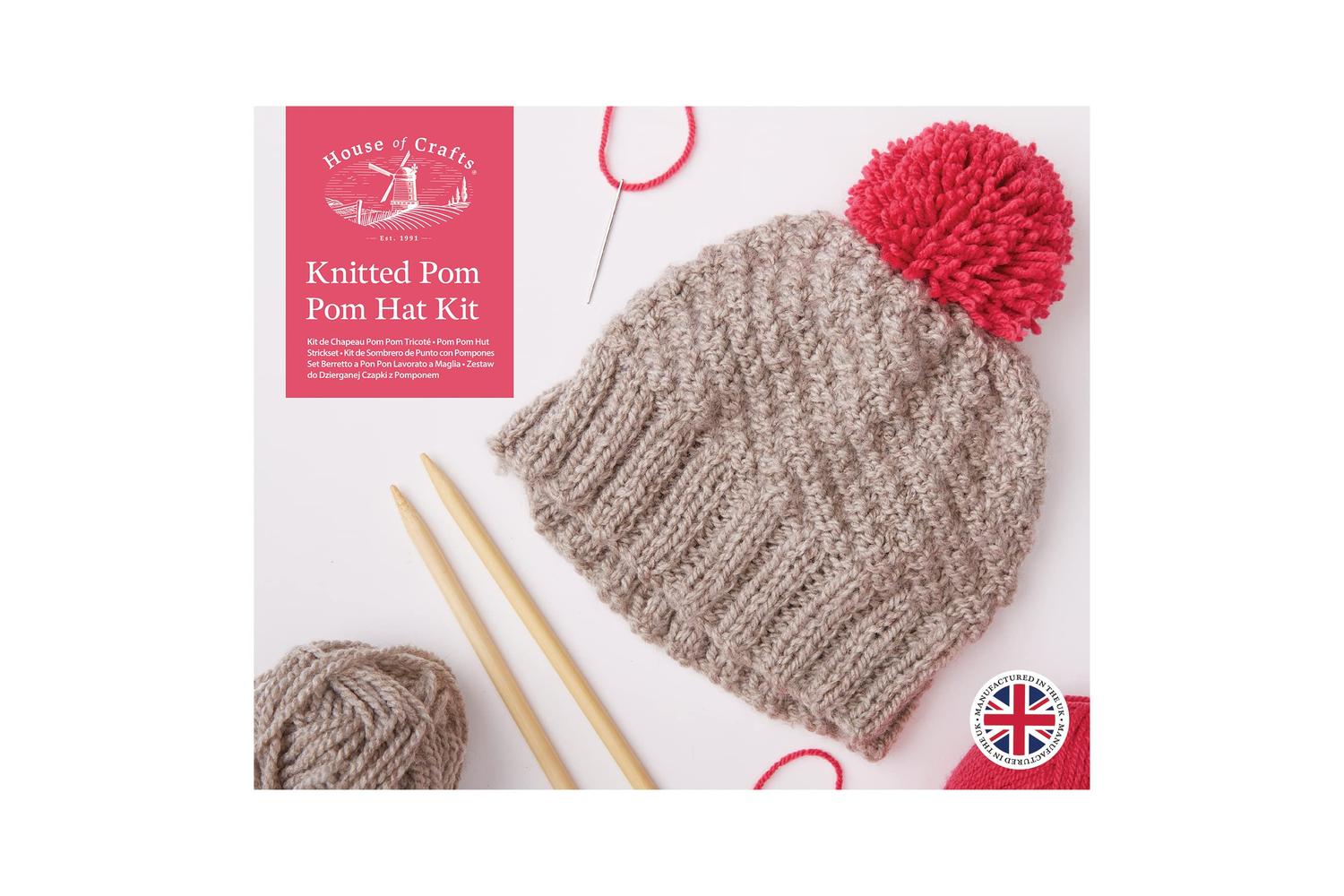 House Of Crafts Hc790 - Knitted Pom Pom Hat Kit