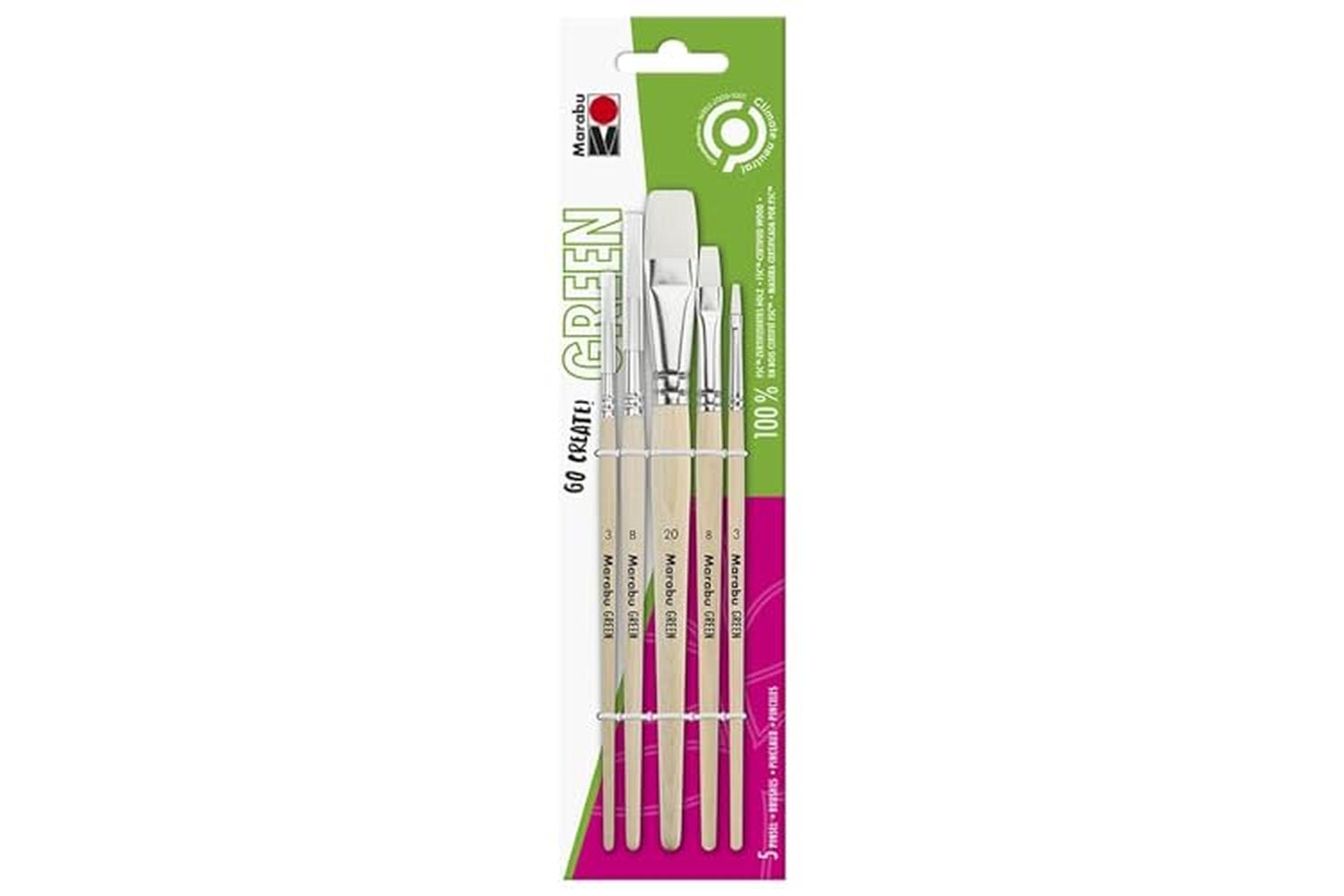 Marabu Mr0175000000201 - Marabu Green Brush-set X5 Fsc Round-2