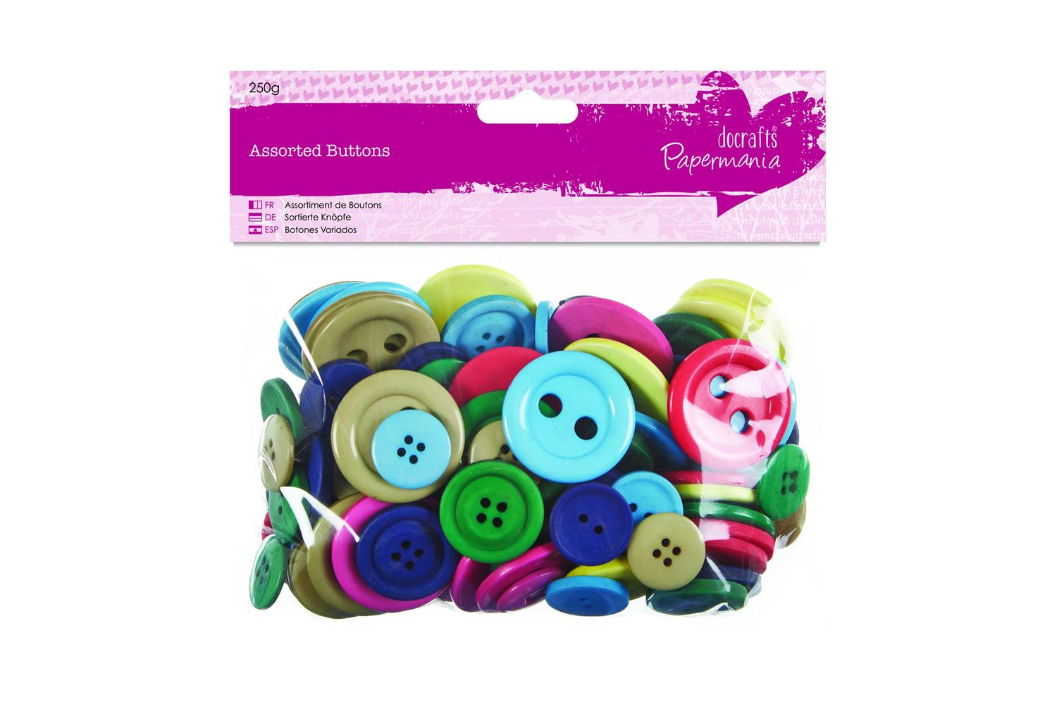 Papermania Pma 354317 - Assorted Buttons (250g) - Brights