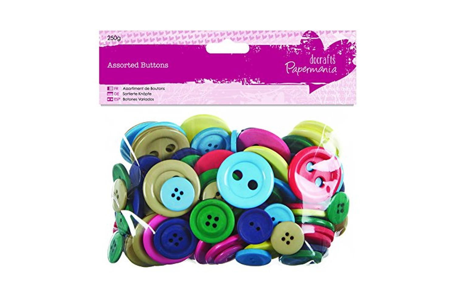 Papermania Pma 354317 - Assorted Buttons (250g) - Brights-2