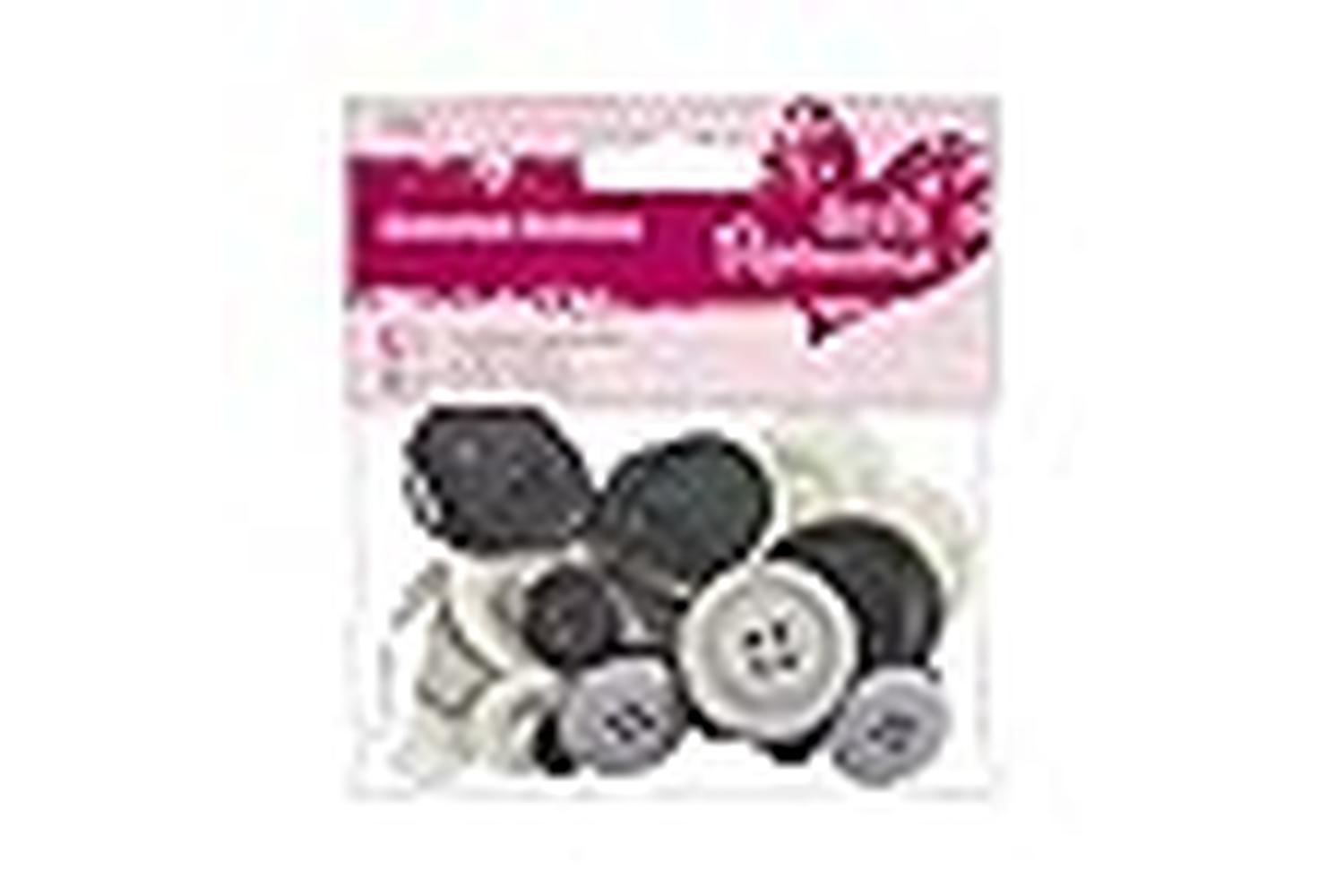 Papermania Pma 354322 - Assorted Buttons (50g) - Monochrome-3