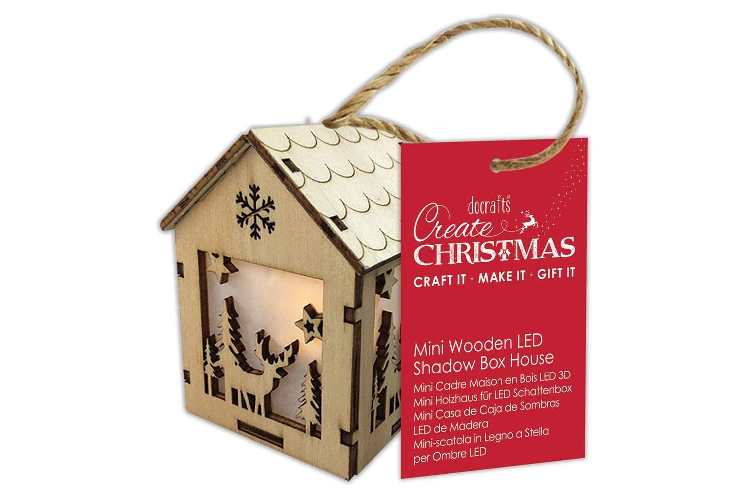 Papermania Pma 174969 - Mini Wooden Led Shadow Box House - W