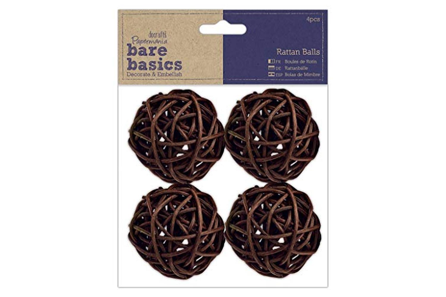 Papermania Pma 174458 - Rattan Balls (4pcs) - Large - Bare B-2
