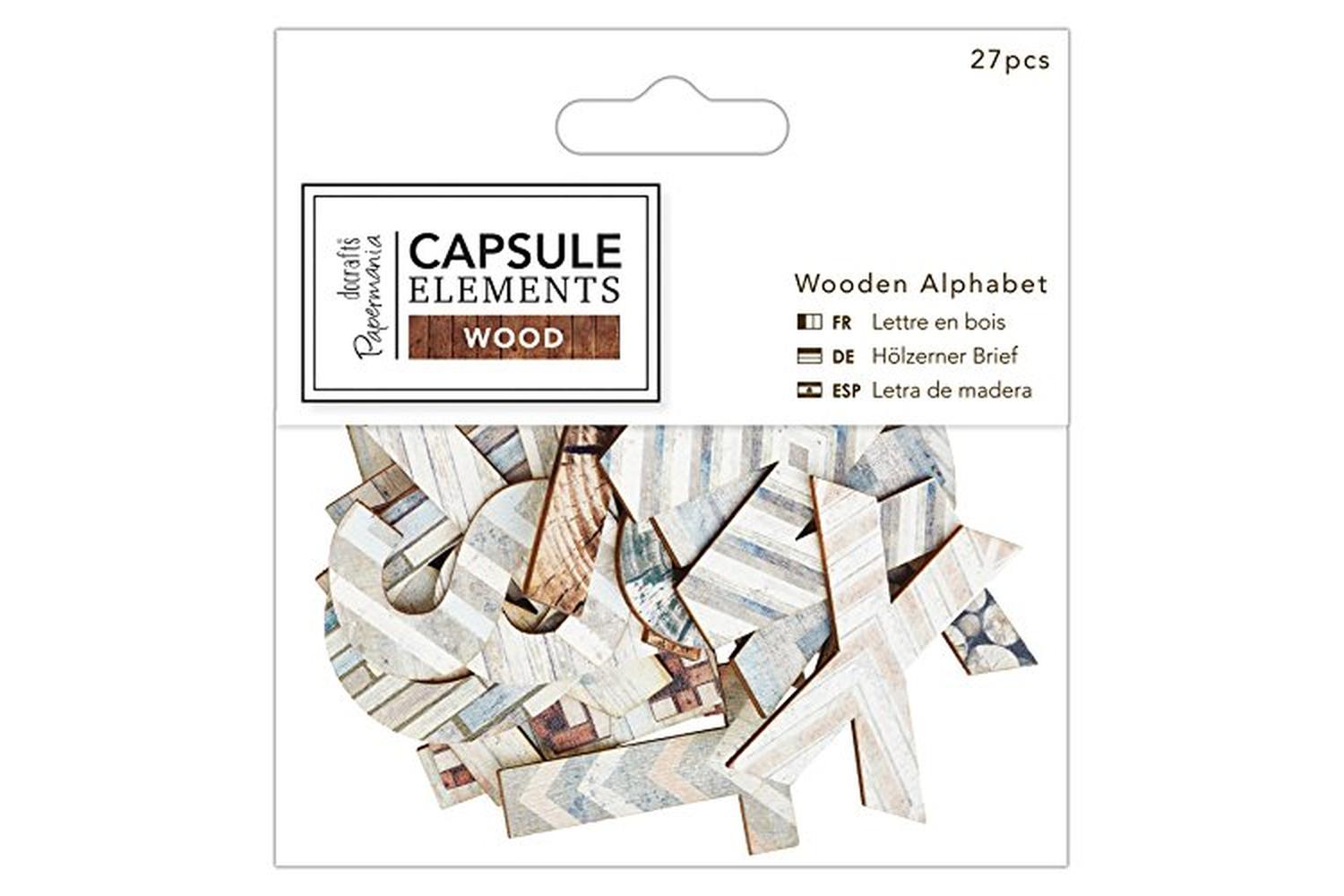 Papermania Pma 174670 - Wooden Alphabet (27pcs) - Elements W-2