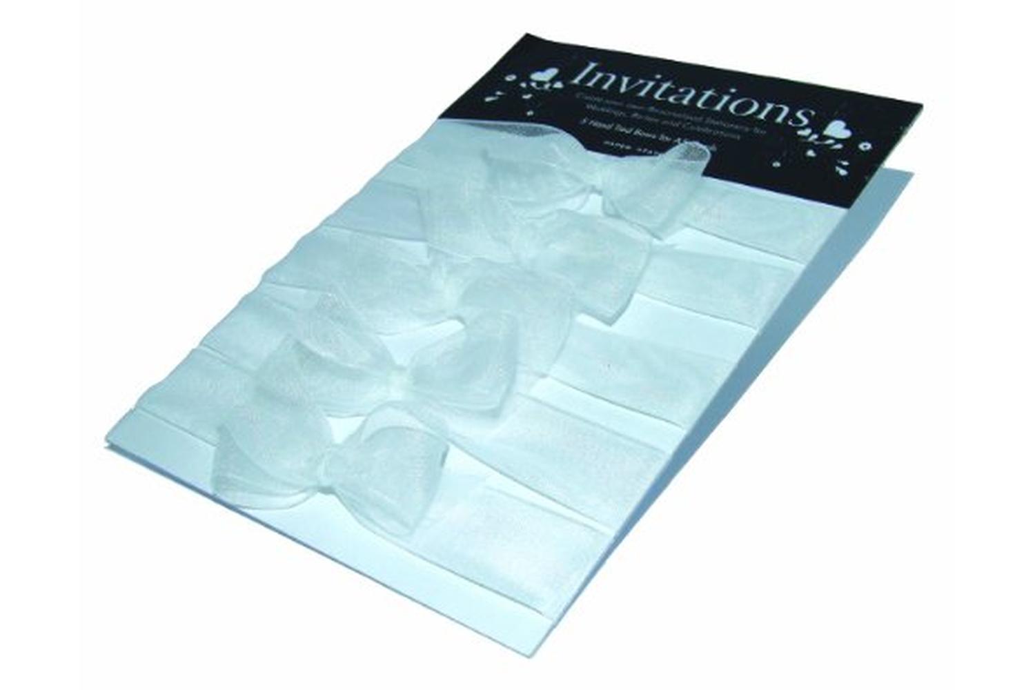 Paperstate In3201 - Inv. 5 Hand Tied Ribbons Organza White-2
