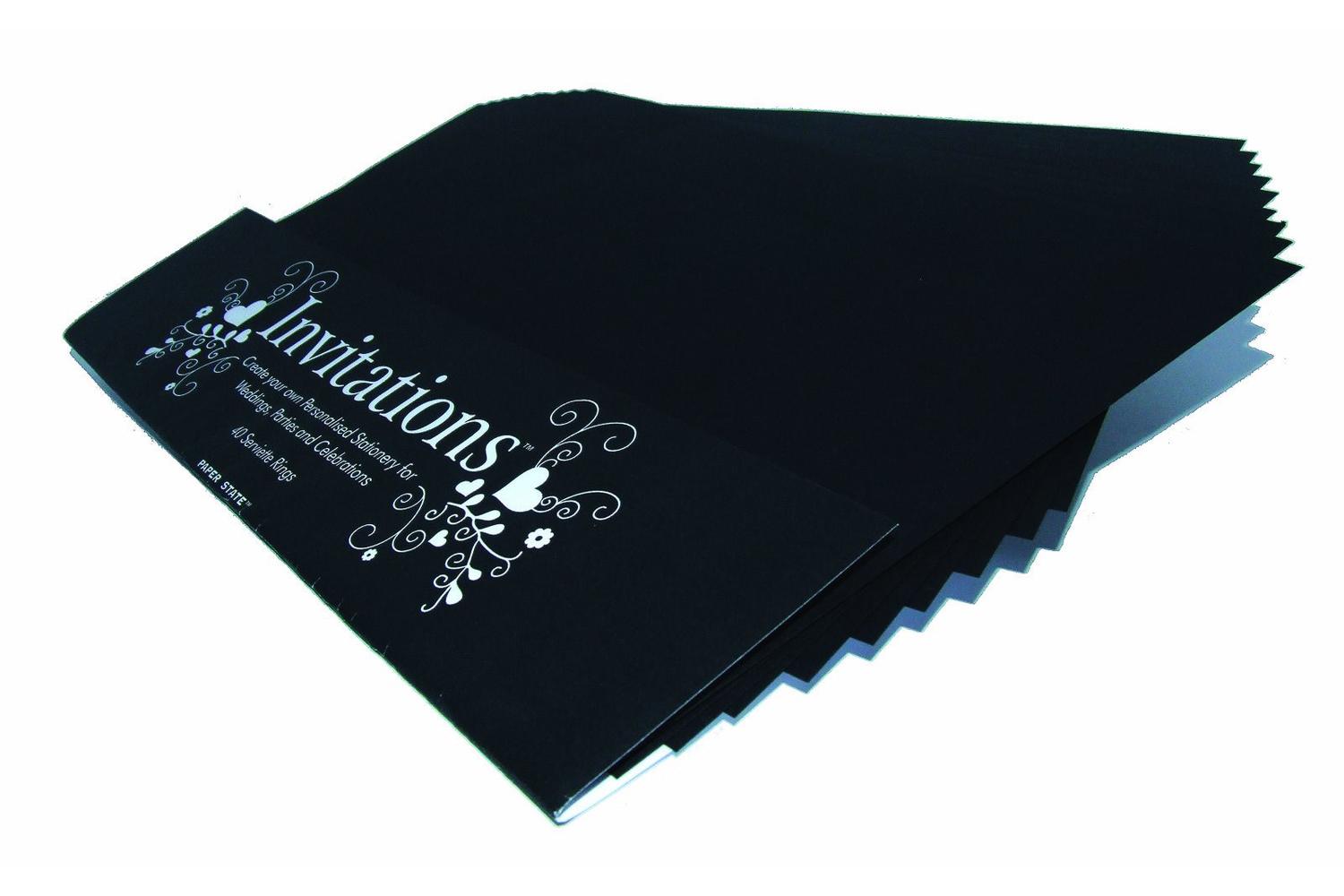 Paperstate In0707 - Invitation 40 Serviette Rings Black