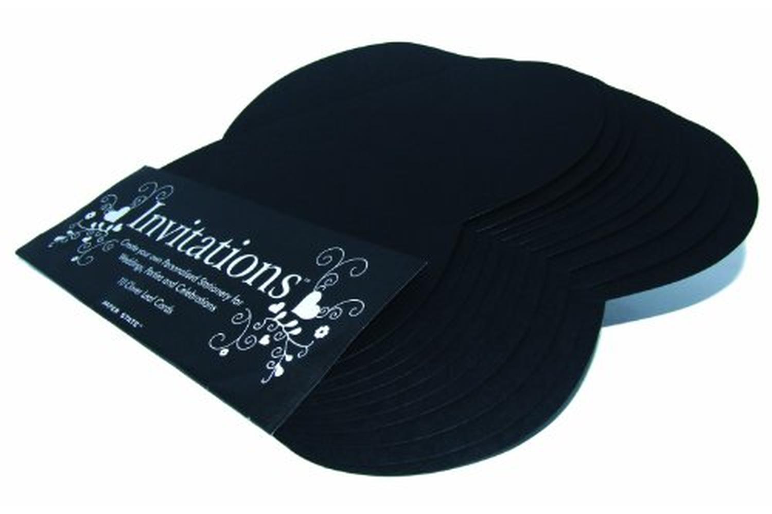 Paperstate In0607 - Invitation Cloverleaf Card Black 10$-2