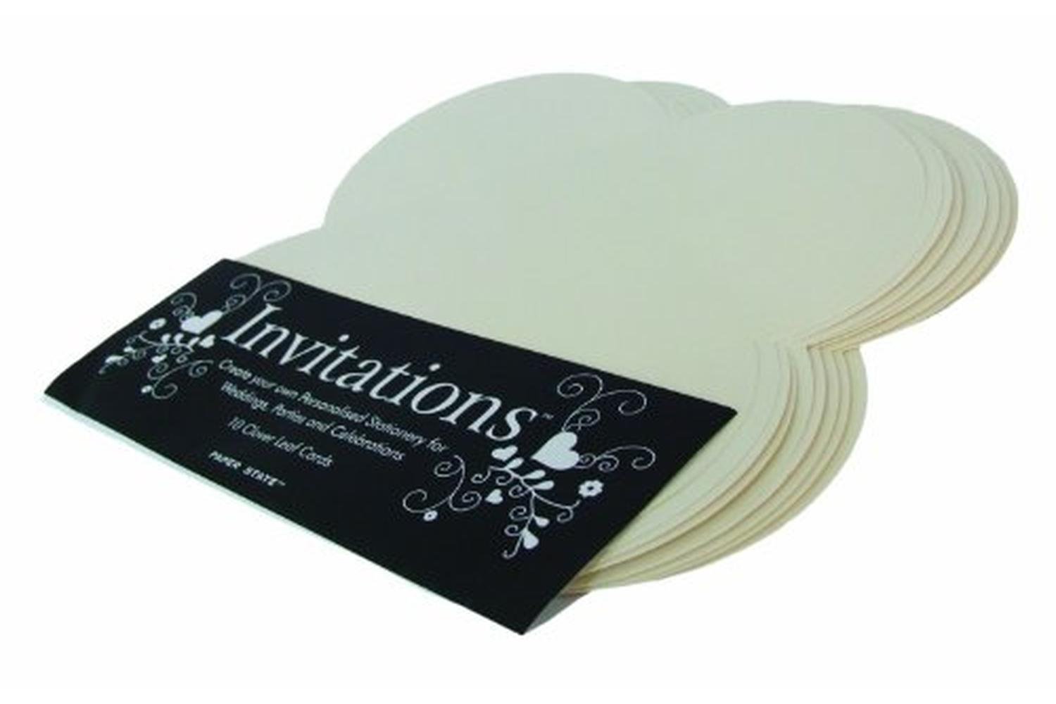 Paperstate In0602 - Invitation Cloverleaf Card Champagne 10$-2