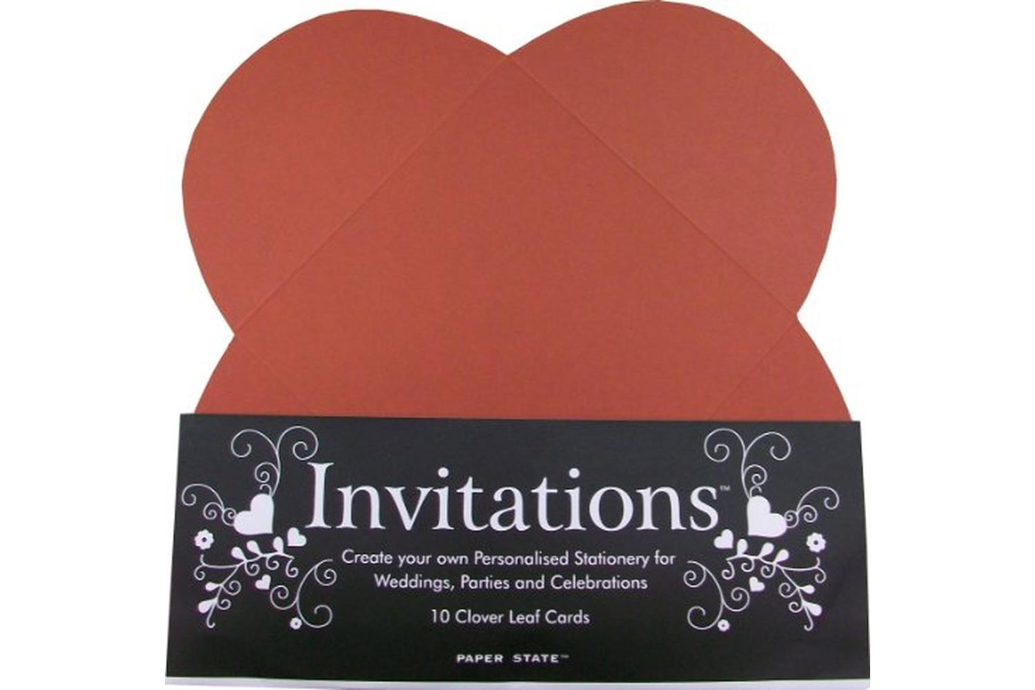 Paperstate In0605 - Invitation Cloverleaf Card Ruby 10$-2