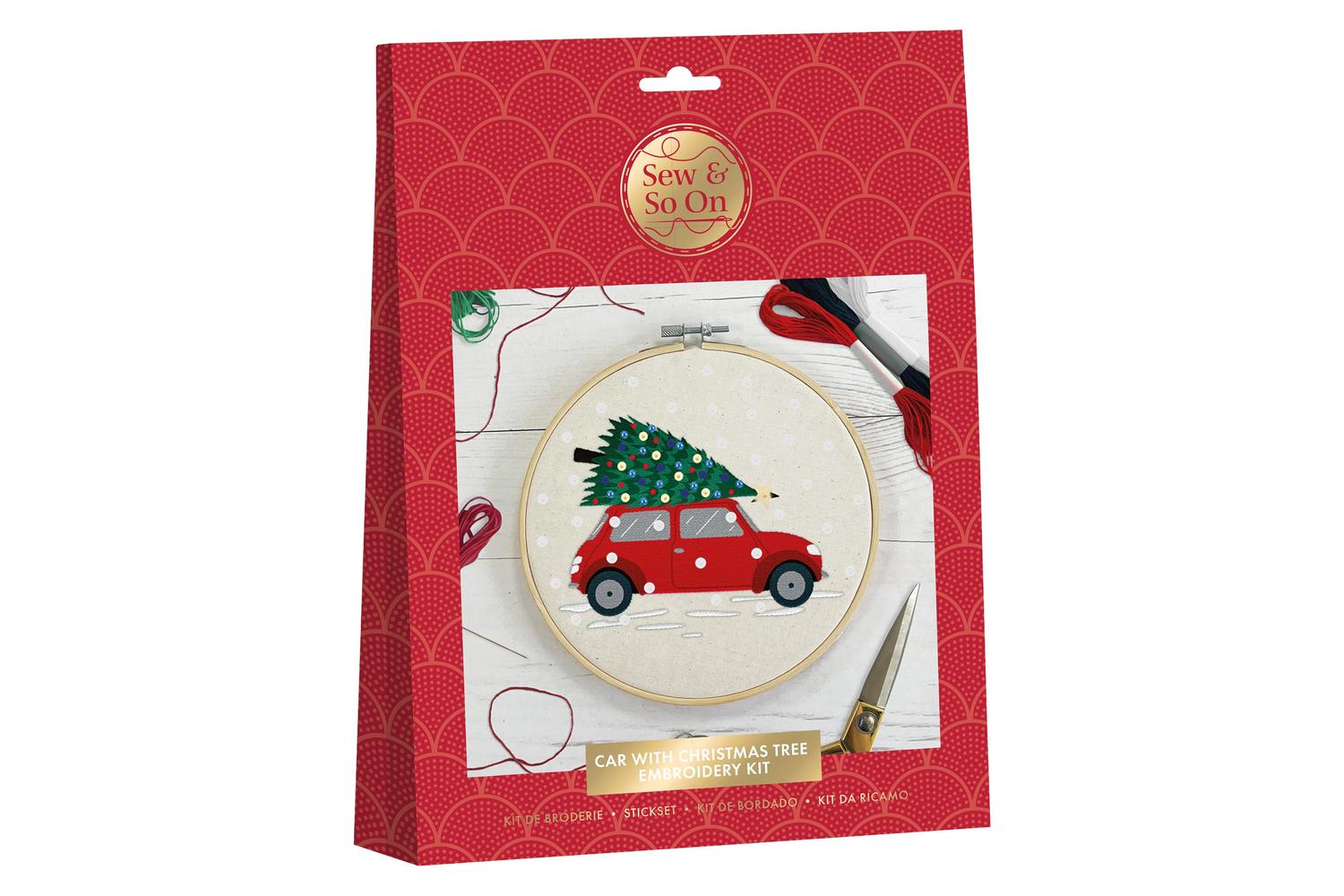 Sew & So On Sew 106014 - Embroidery Kit - Car With Christmas