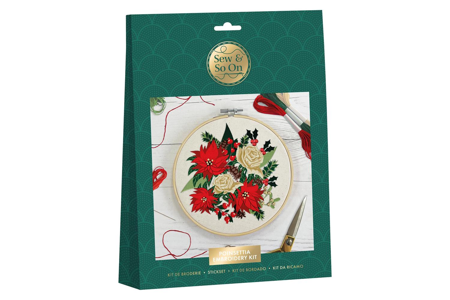 Sew & So On Sew 106017 - Embroidery Kit - Poinsettias