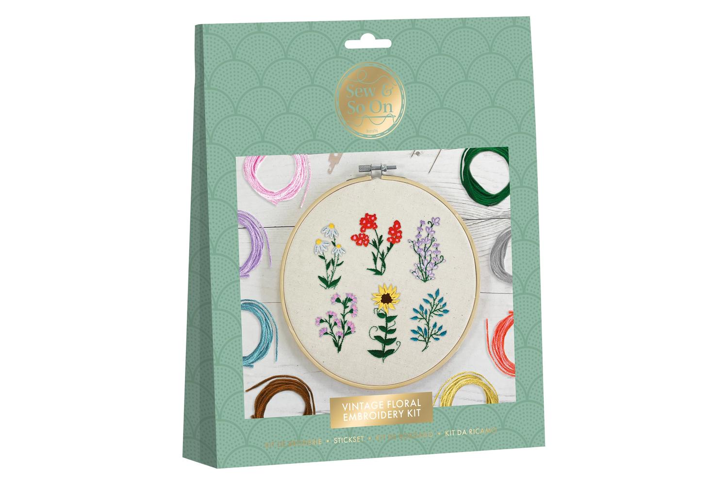 Sew & So On Sew 106004 - Embroidery Kit - Vintage Floral