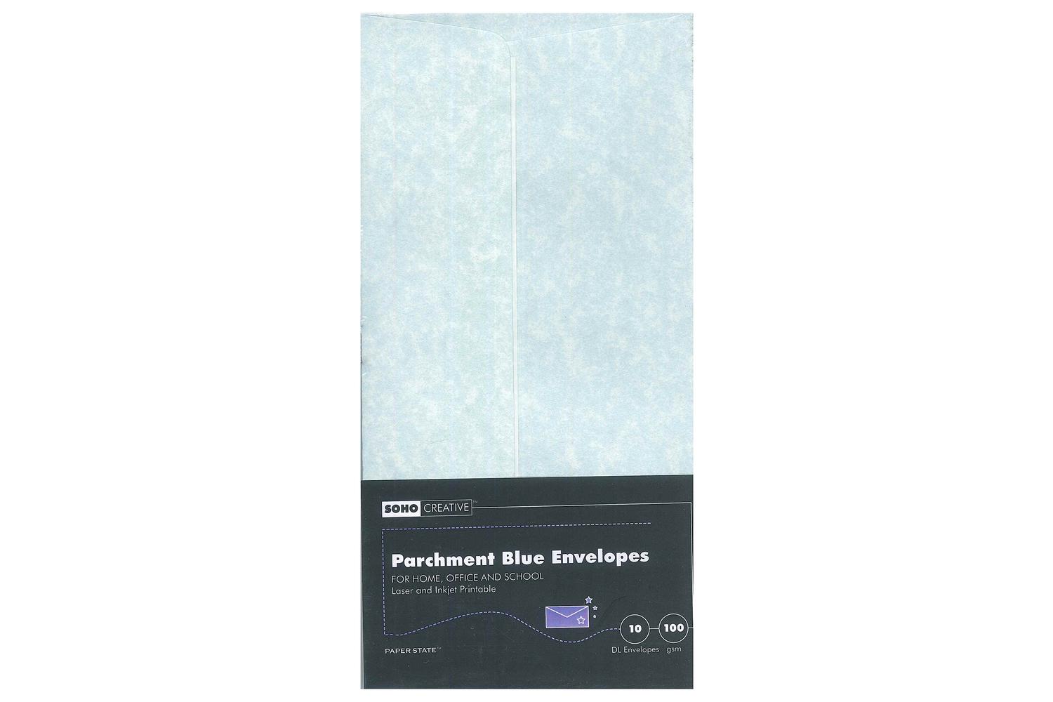 Soho Creative We0047 - Blue Parchment Envelope Dl 100gsm Pk