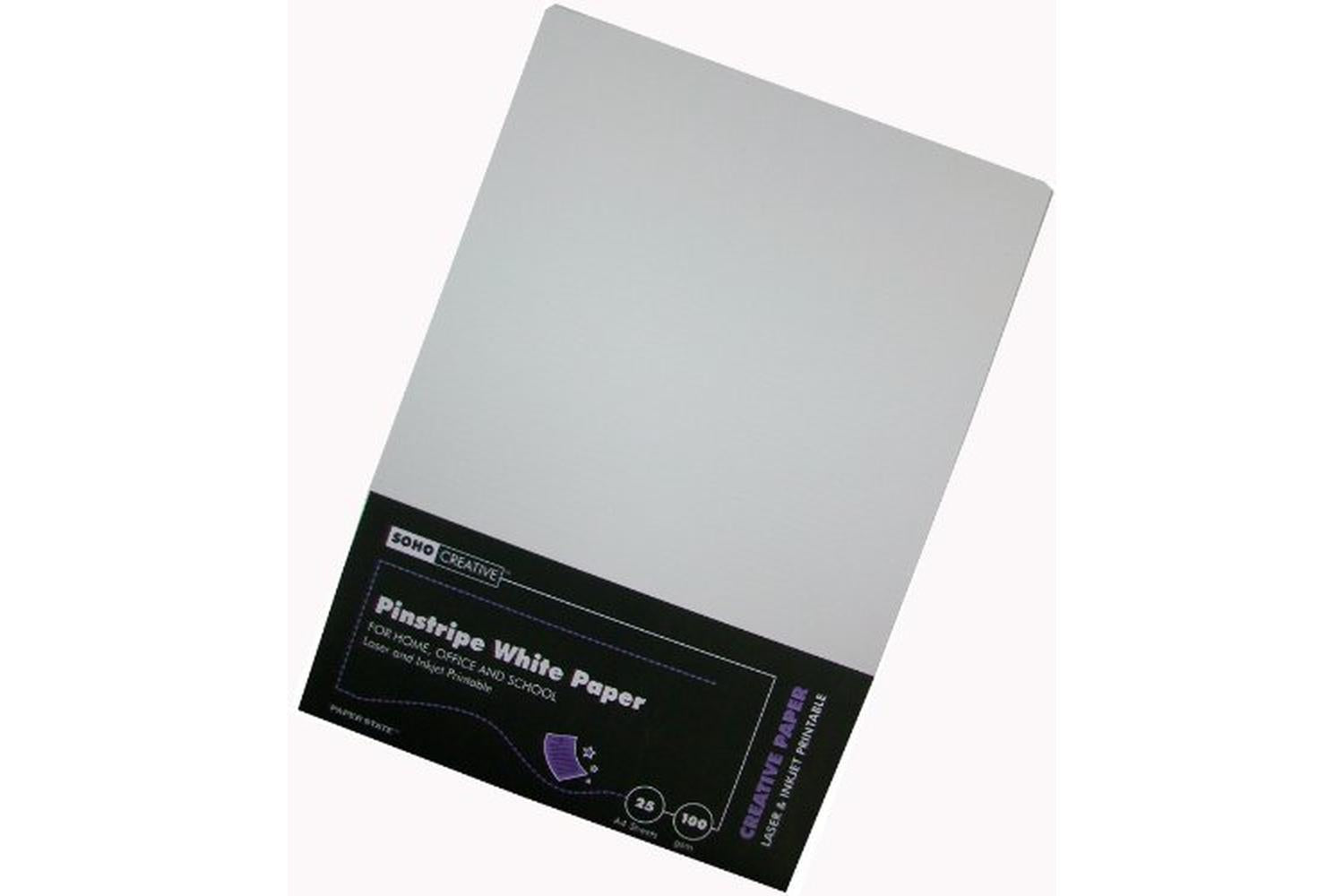 Soho Creative Wp0064 - Pinstripe White Paper 100gsm 25 S-2