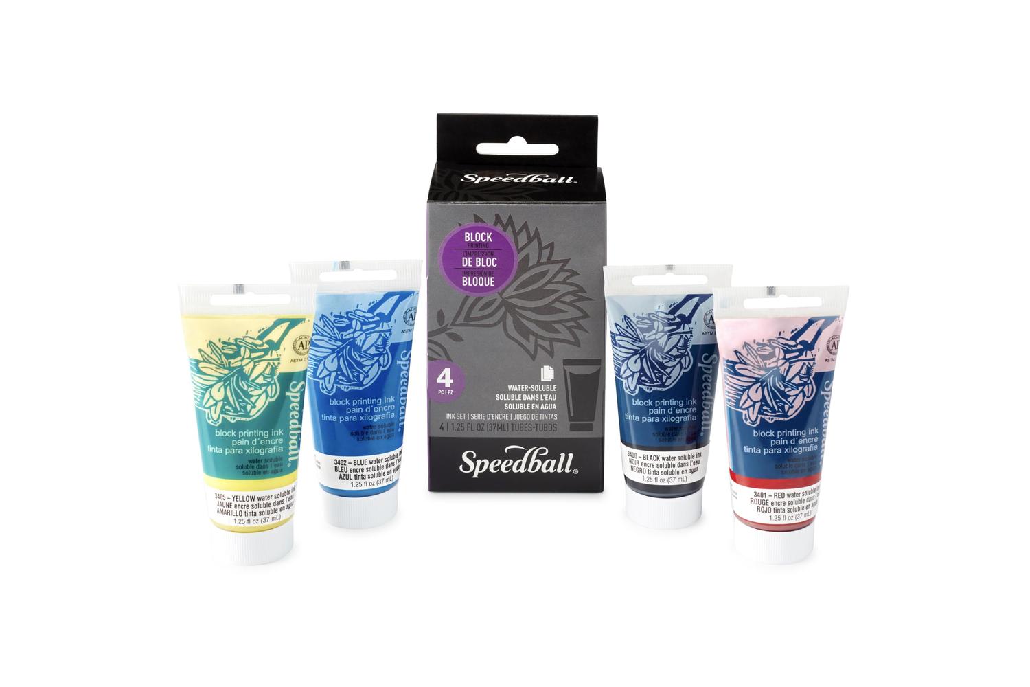 Speedball Sb003477 - Basic Block Printing 4 Ink Set (37cc Tu