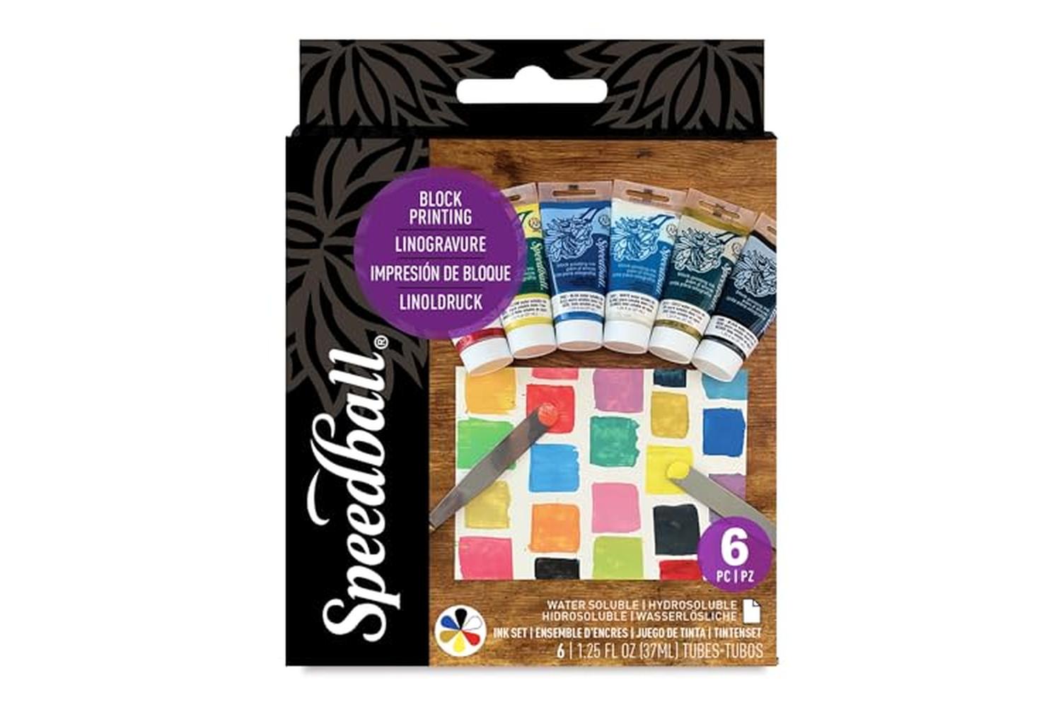 Speedball Sb003470 - Block Ink Starter Set (6) 37 Cc Tubes W-2