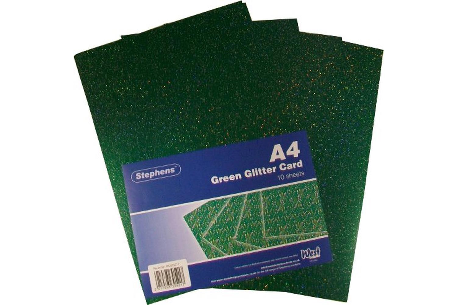 Stephens Rs305217 - A4 Glitter Board 220gsm 10 Sheets Green-2