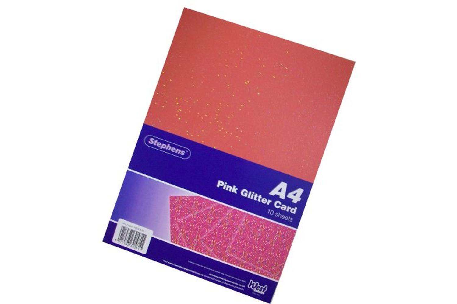 Stephens Rs305811 - A4 Glitter Board 220gsm 10 Sheets Pink-2