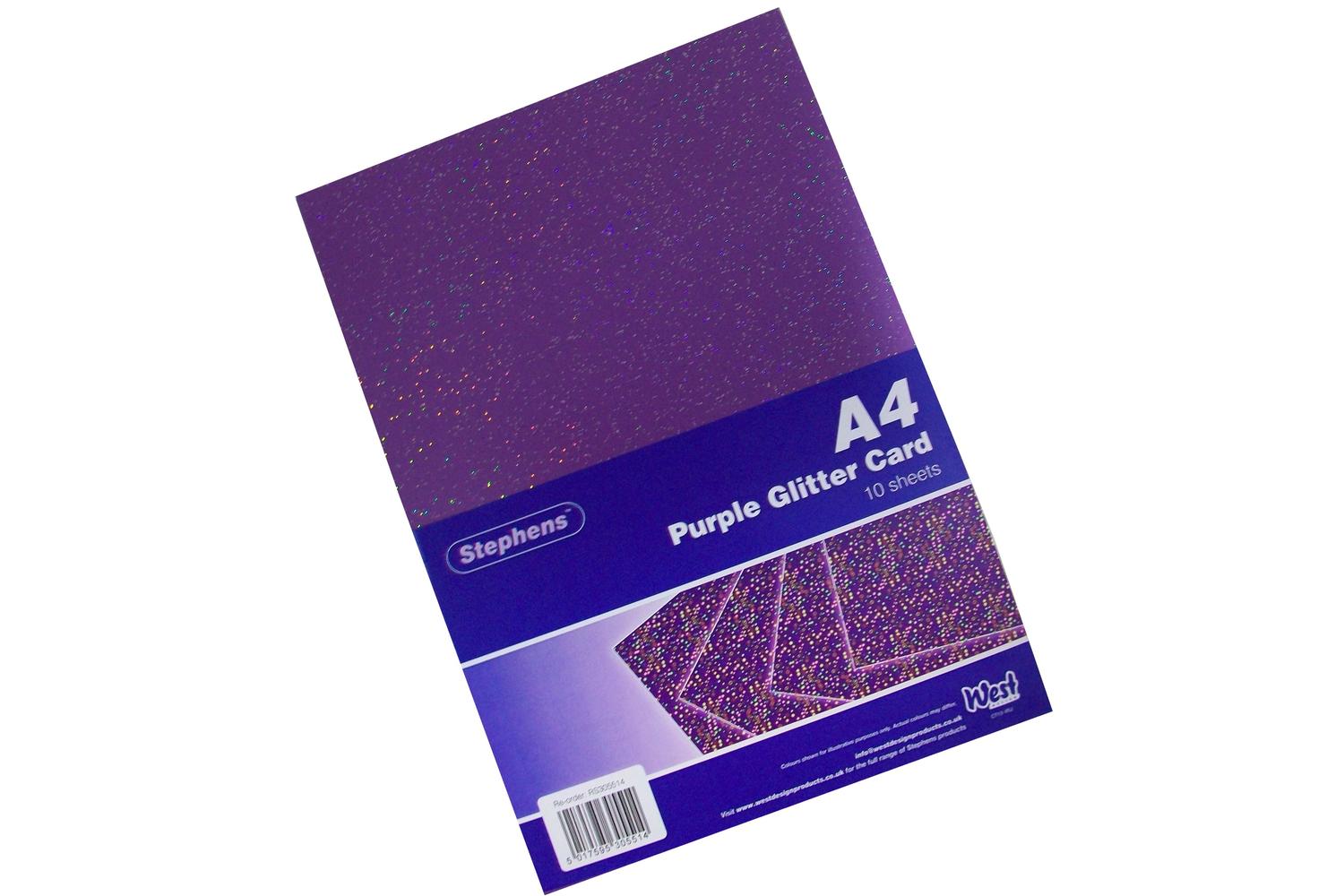 Stephens Rs305514 - A4 Glitter Board 220gsm 10 Sheets Purple