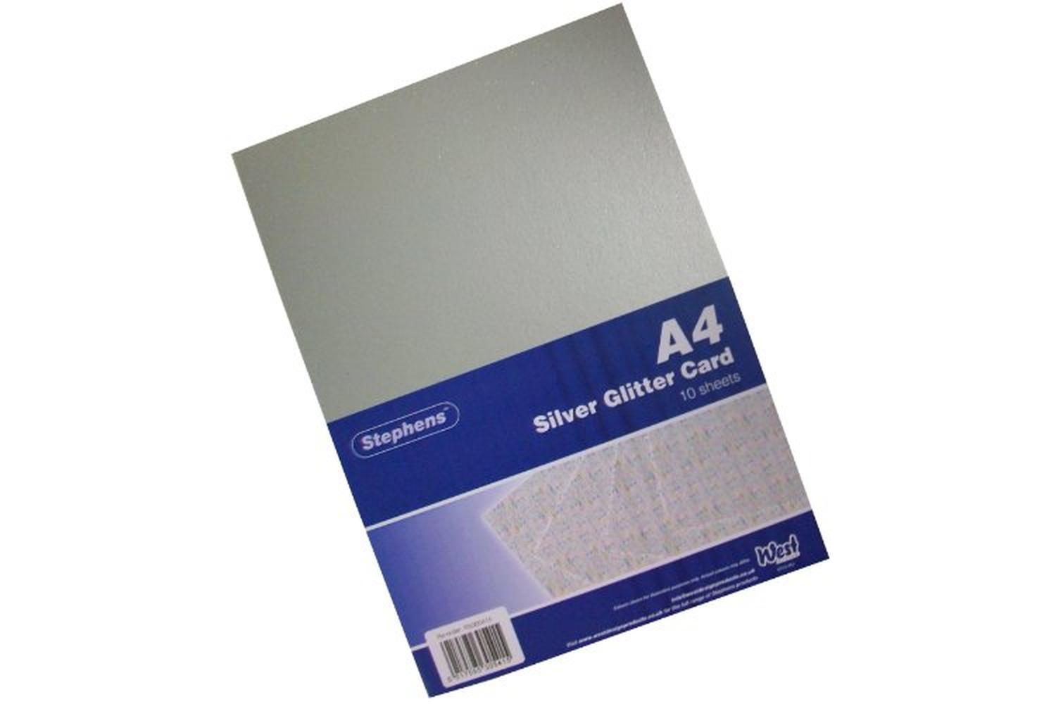 Stephens Rs305415 - A4 Glitter Board 220gsm 10 Sheets Silver-2