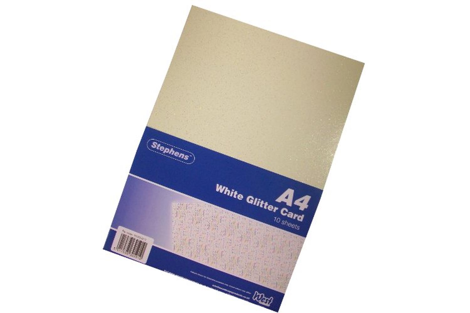 Stephens Rs305910 - A4 Glitter Board 220gsm 10 Sheets White-2