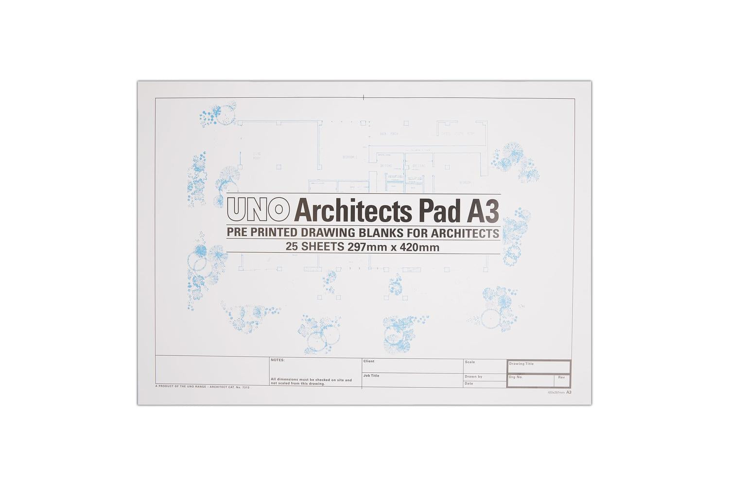 West - Uno Un7313 - Uno Architects Blanks A3 25 Sheets