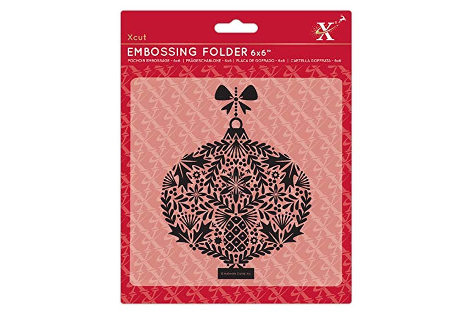 Xcut Xcu 515929 - 6x6" Embossing Folder - Foliage Bauble-2