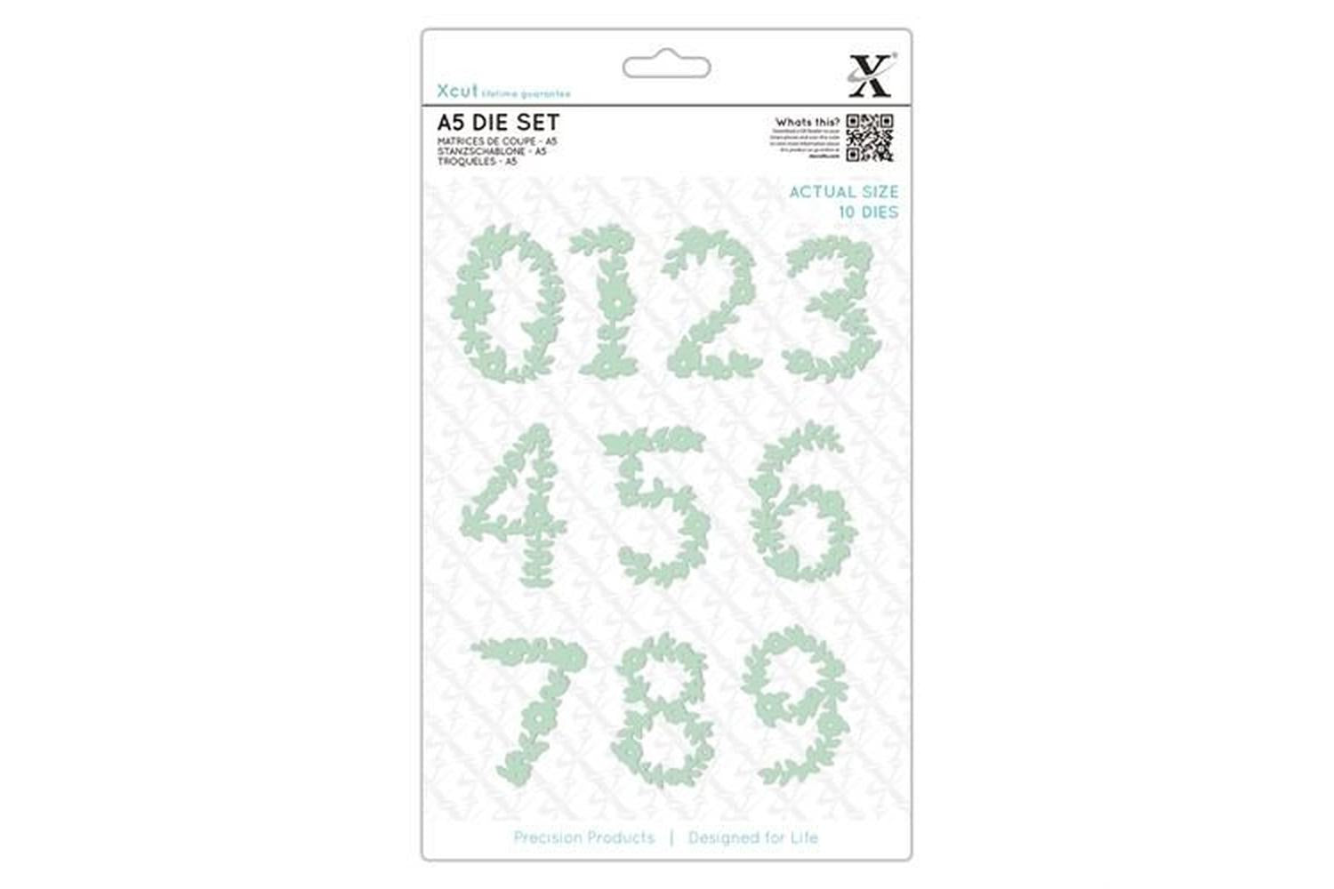 Xcut Xcu 503060 - A5 Dies - Floral Numbers