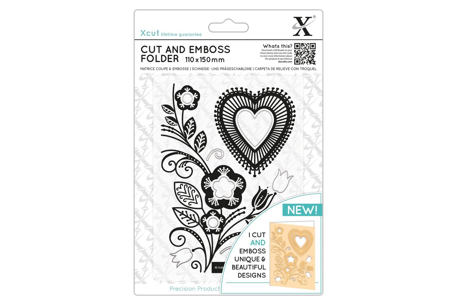 Xcut Xcu 503823 - Cut & Emboss Folder - Folk Heart