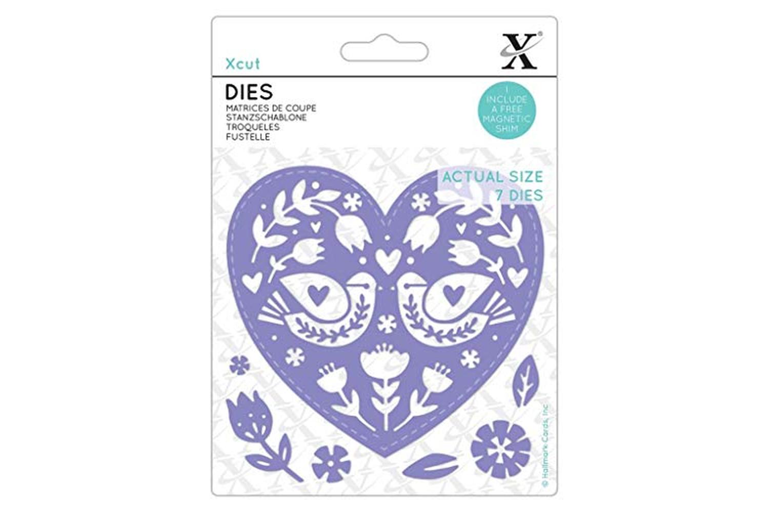 Xcut Xcu 503531 - Dies - Folk Bird Hearts (7pcs)-2