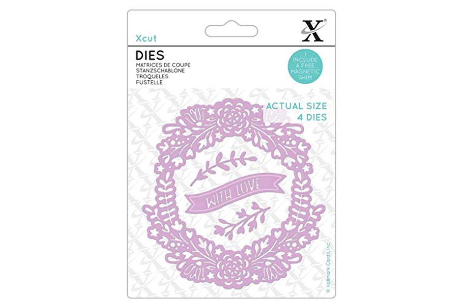 Xcut Xcu 503532 - Dies - With Love Wreath (4pcs)-2