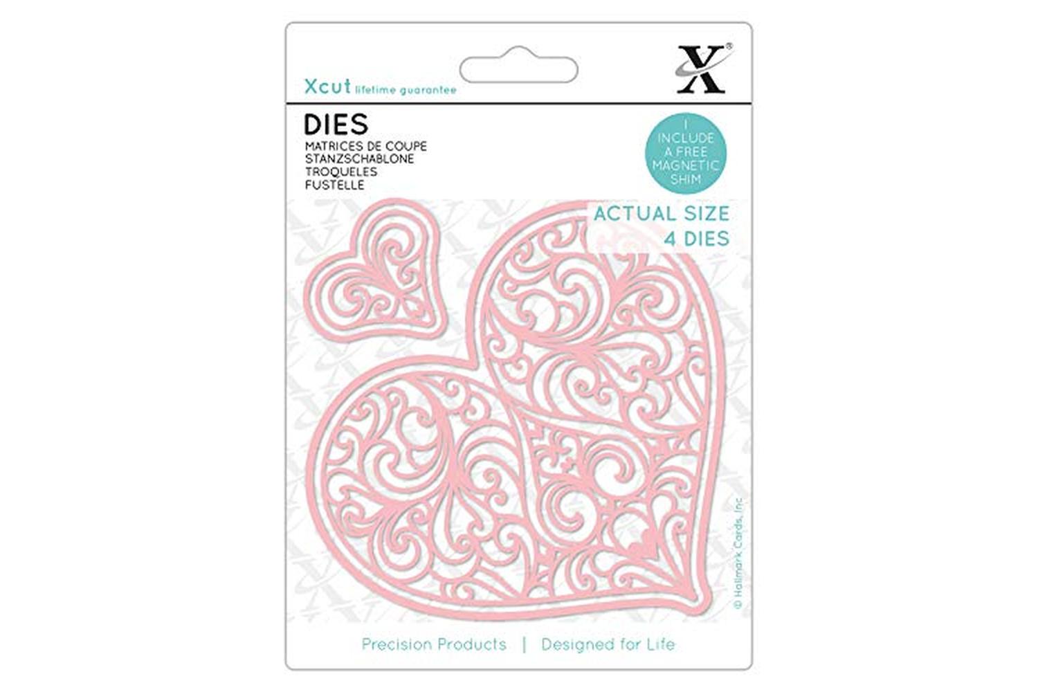 Xcut Xcu 504142 - Dies (4pcs) - Hearts Swirls-2