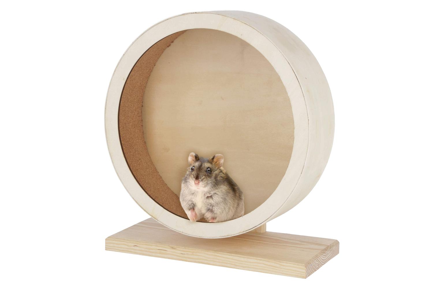 Kerbl Pet Ker-81788 - Hamster Wheel Wood/kork 30cm,brown Car-2