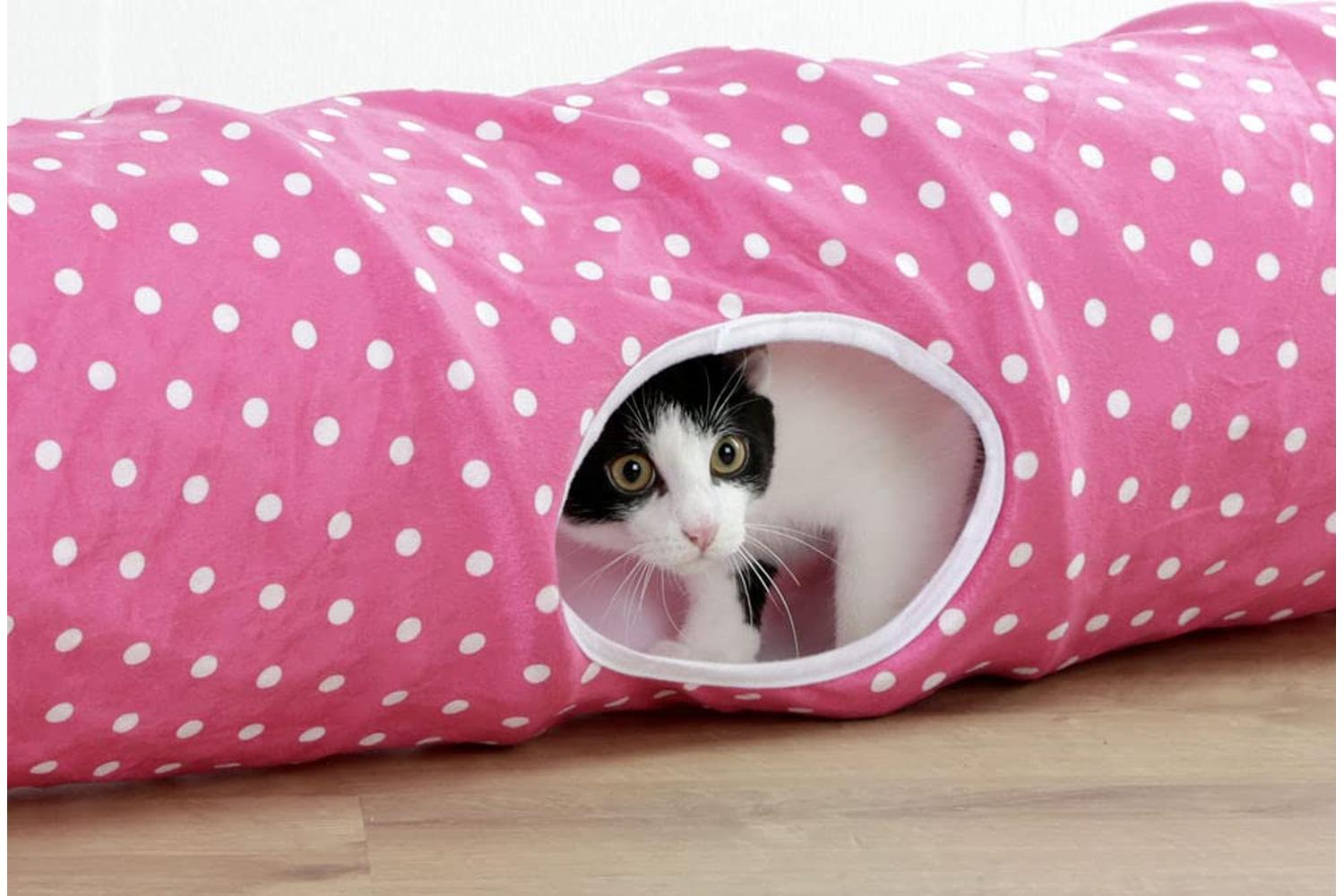 Kerbl Pet Ker-81595 - Cat Tunnel Puntino Pink/ White, 100cm,-2