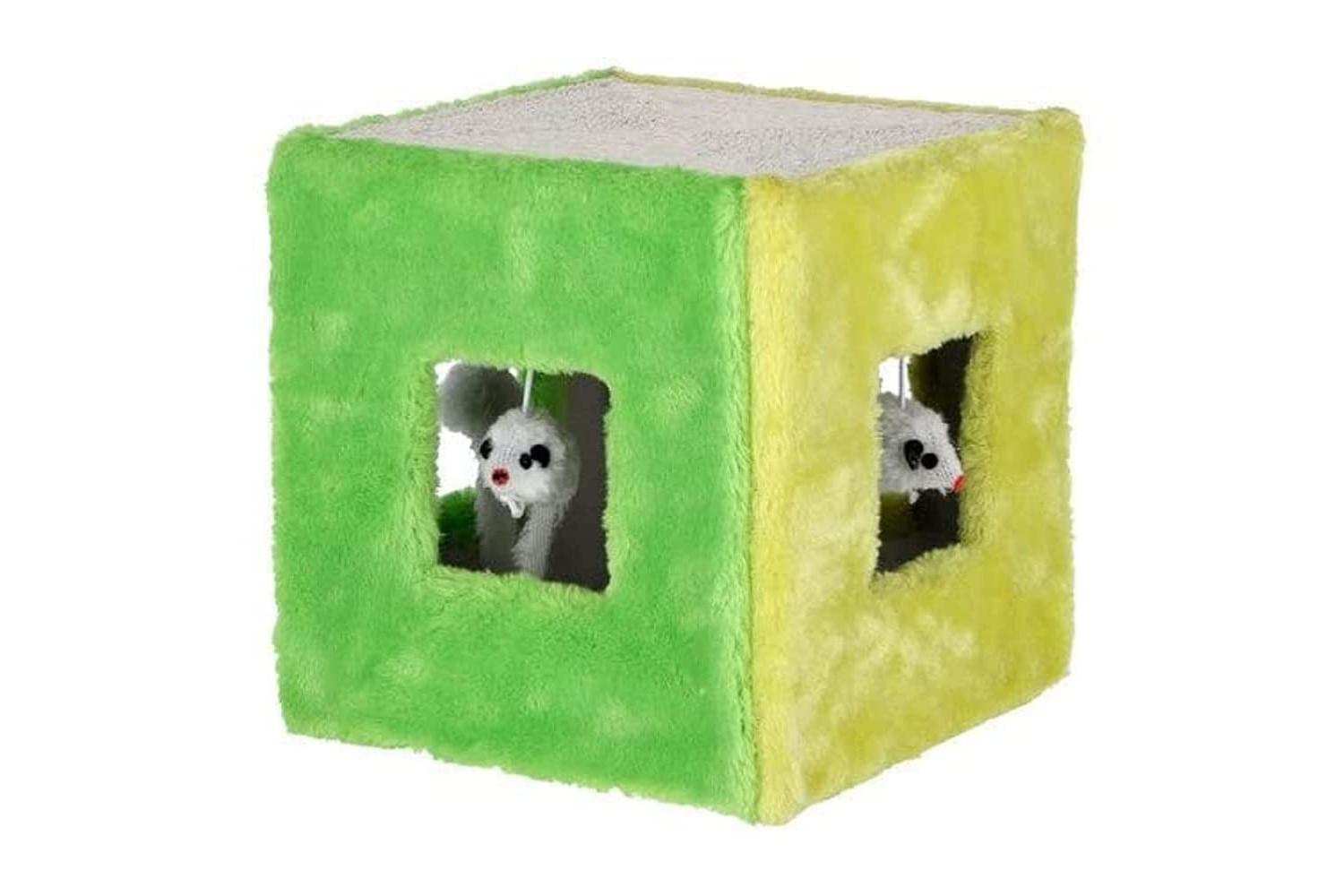 Kerbl Ker-81670 - Sisal Toy Cube 20x20x20cm, Green/yellow