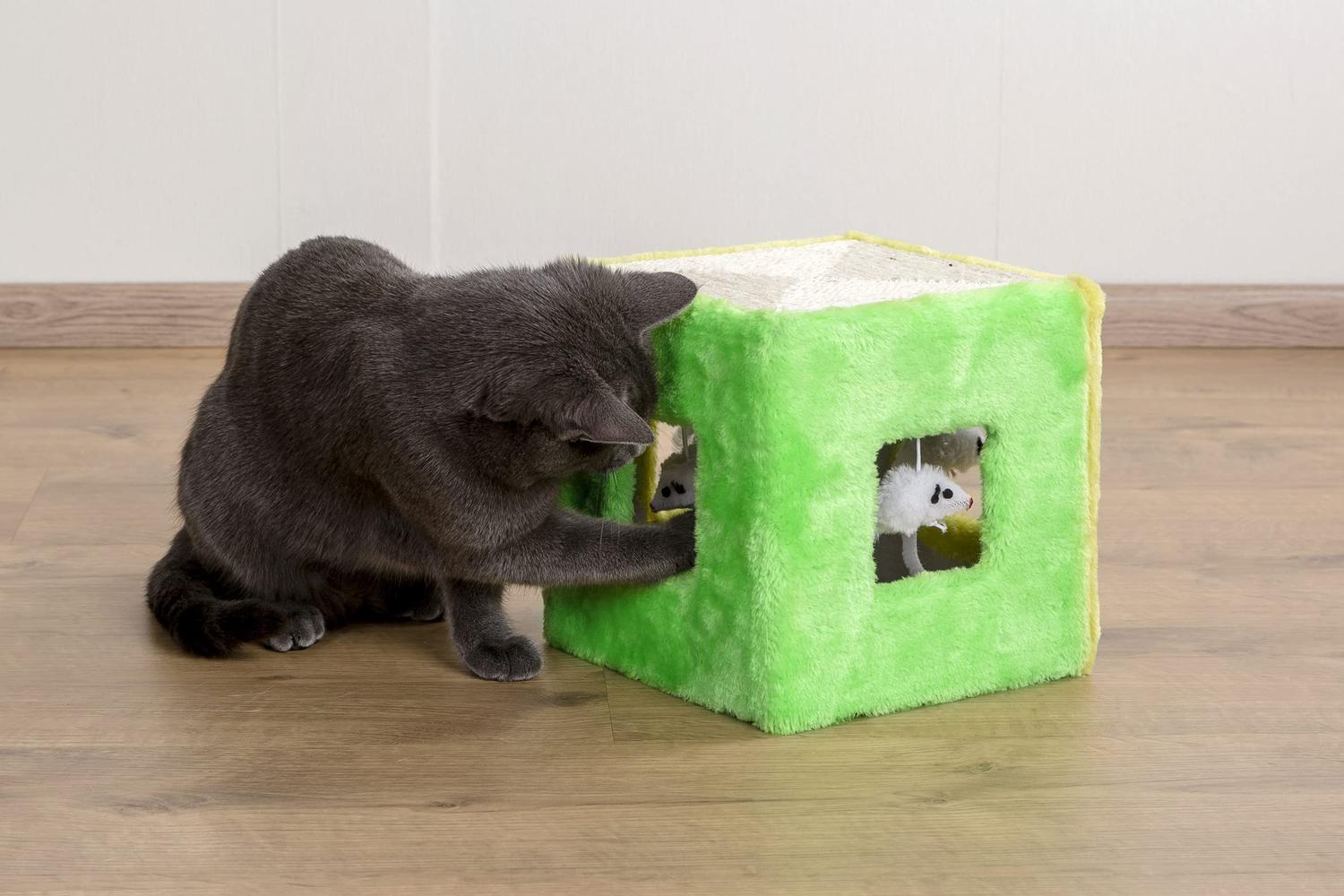 Kerbl Ker-81670 - Sisal Toy Cube 20x20x20cm, Green/yellow-3