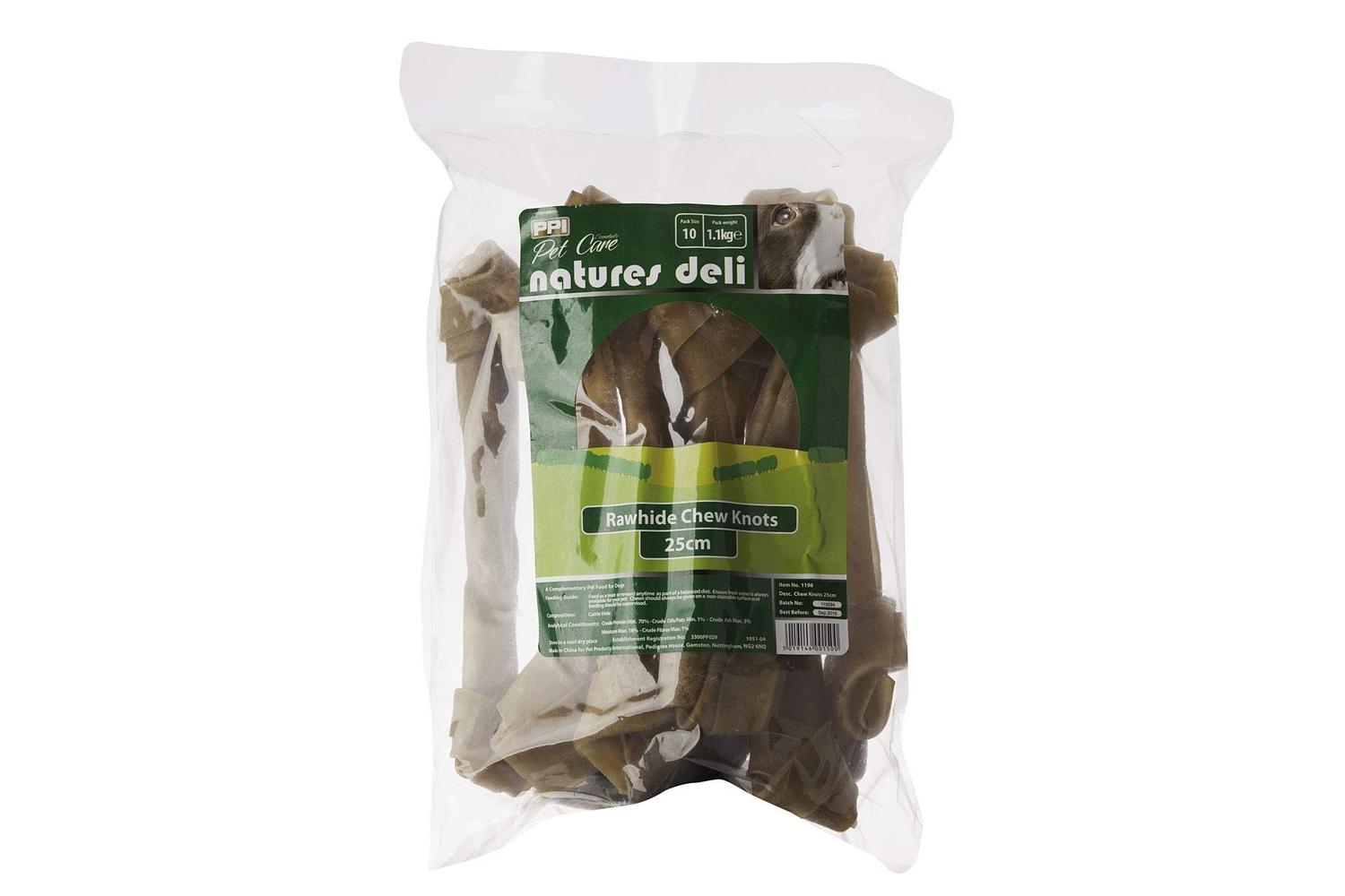 Ppi Pei-1198 - Ppi 25cm Rawhide Chew Knots 10 Pk [sng] 1.1kg