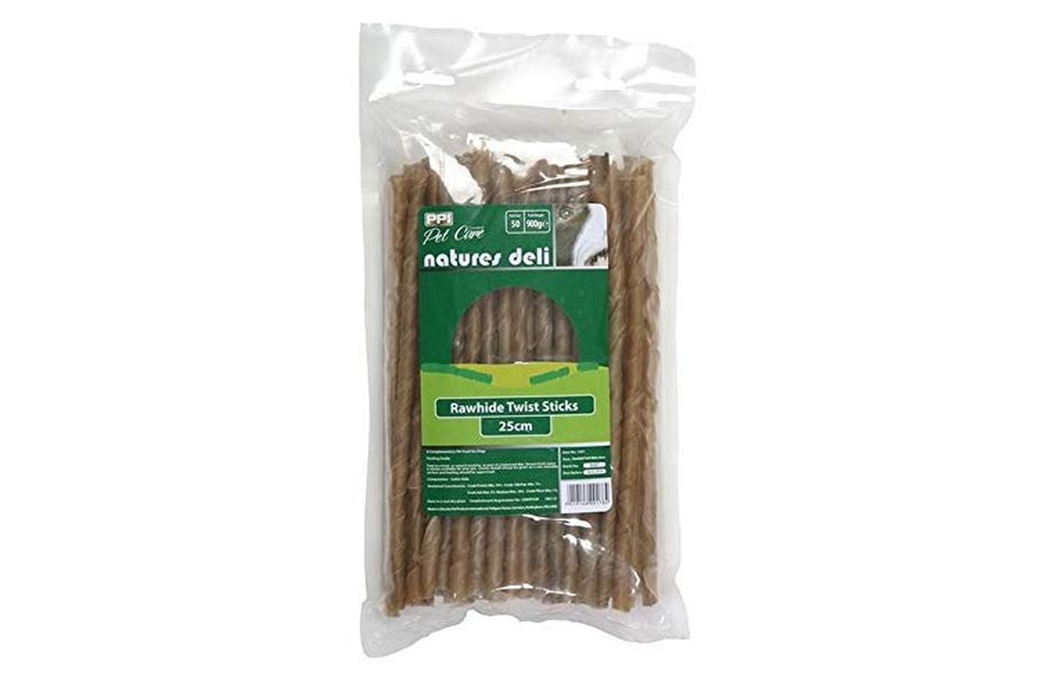 Ppi Pei-1491 - Ppi 25cm Rawhide Twist Sticks 50 Pk [sng] 900-2