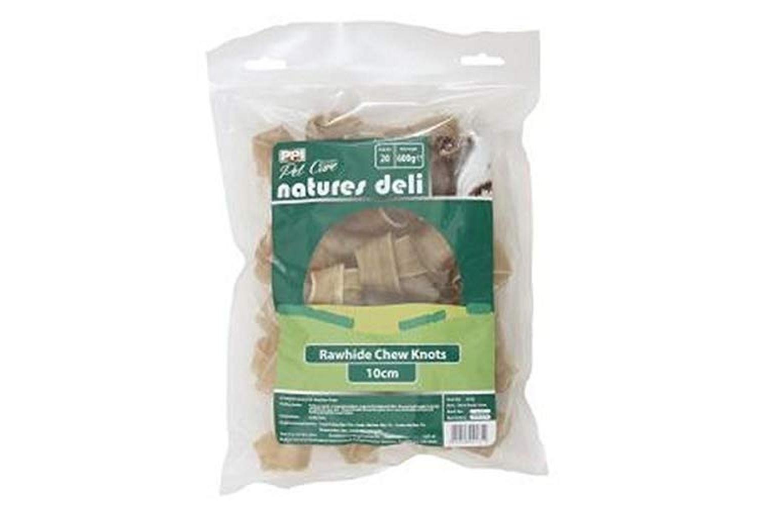 Ppi Pei-1210 - Ppi 10cm Rawhide Chew Knots 20 Pk [sng] 600g