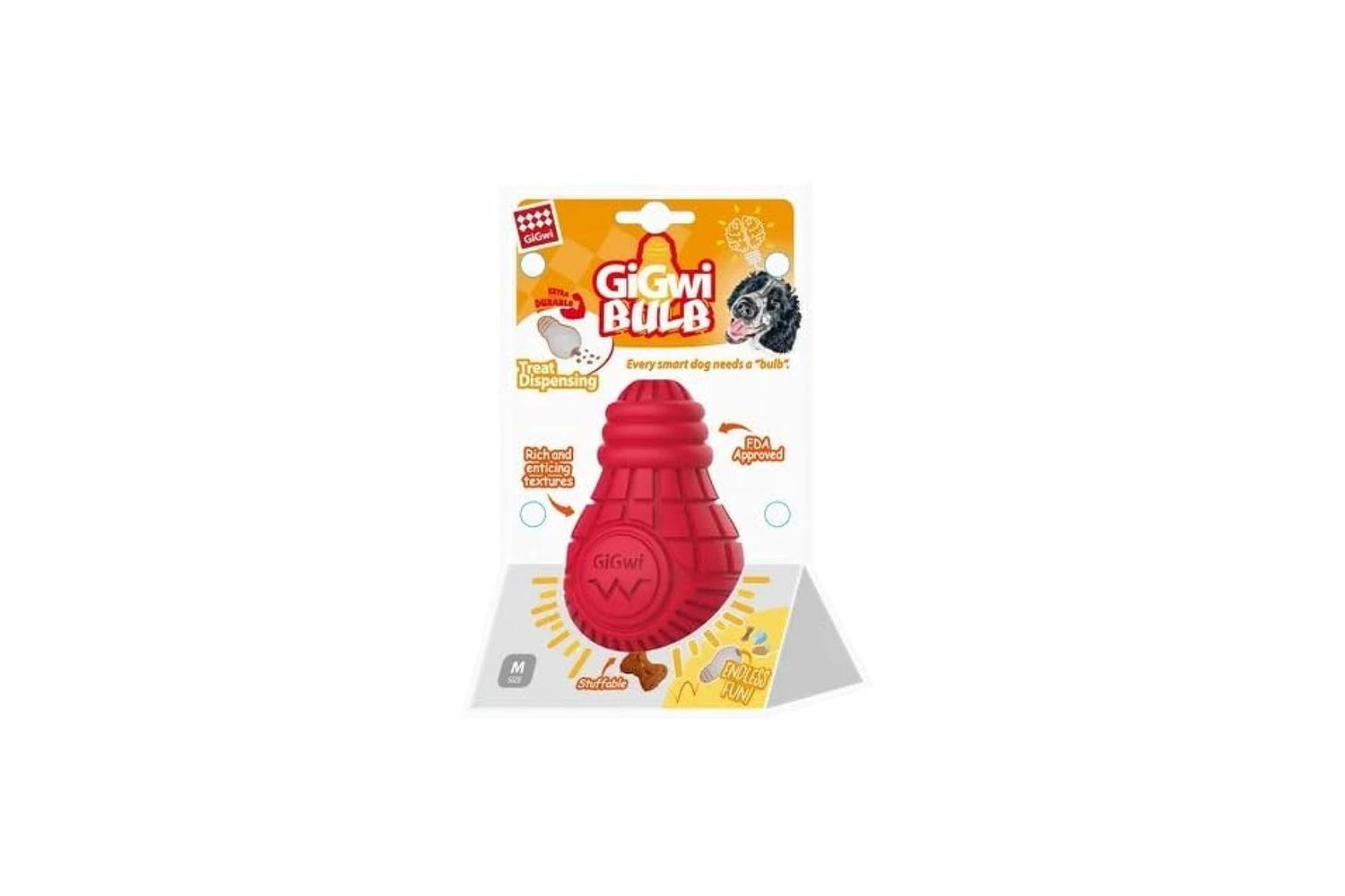 Gigwi Pei-266474 - Gigwi Bulb High Quality Chew Toy Red Medi