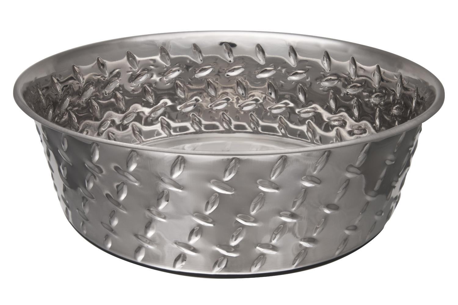 Loving Pets Pei-264836 - Diamond Plate Bowl With Non-skid Bo
