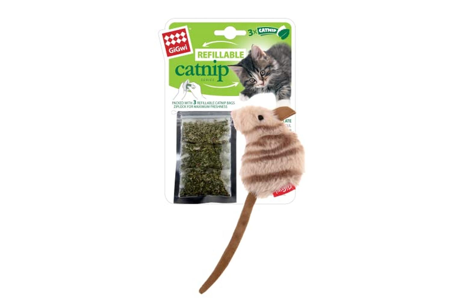 Gigwi Pei-266318 - Gigwi Refillable Mouse Ziplock Cat Toy Wi-2