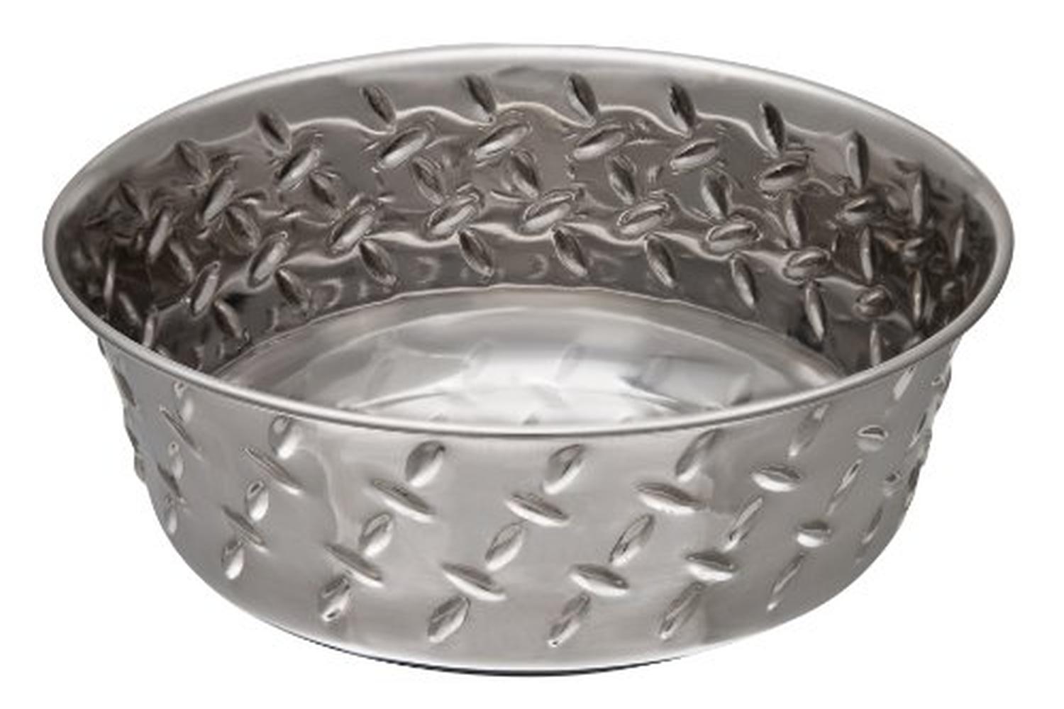 Loving Pets Pei-264834 - Diamond Plate Bowl With Non-skid Bo-2