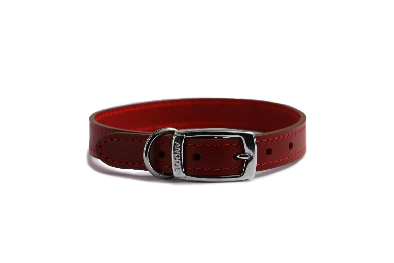 Ancol Bp-870390 - An Leather Collar Red 45-54cm Size 6