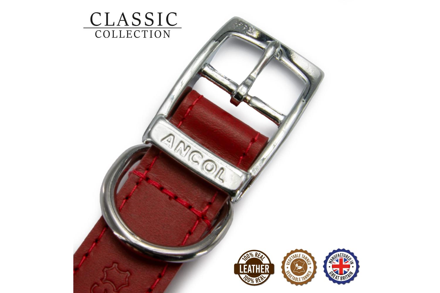 Ancol Bp-870560 - An Leather Collar Red 39-48cm Size 5-2