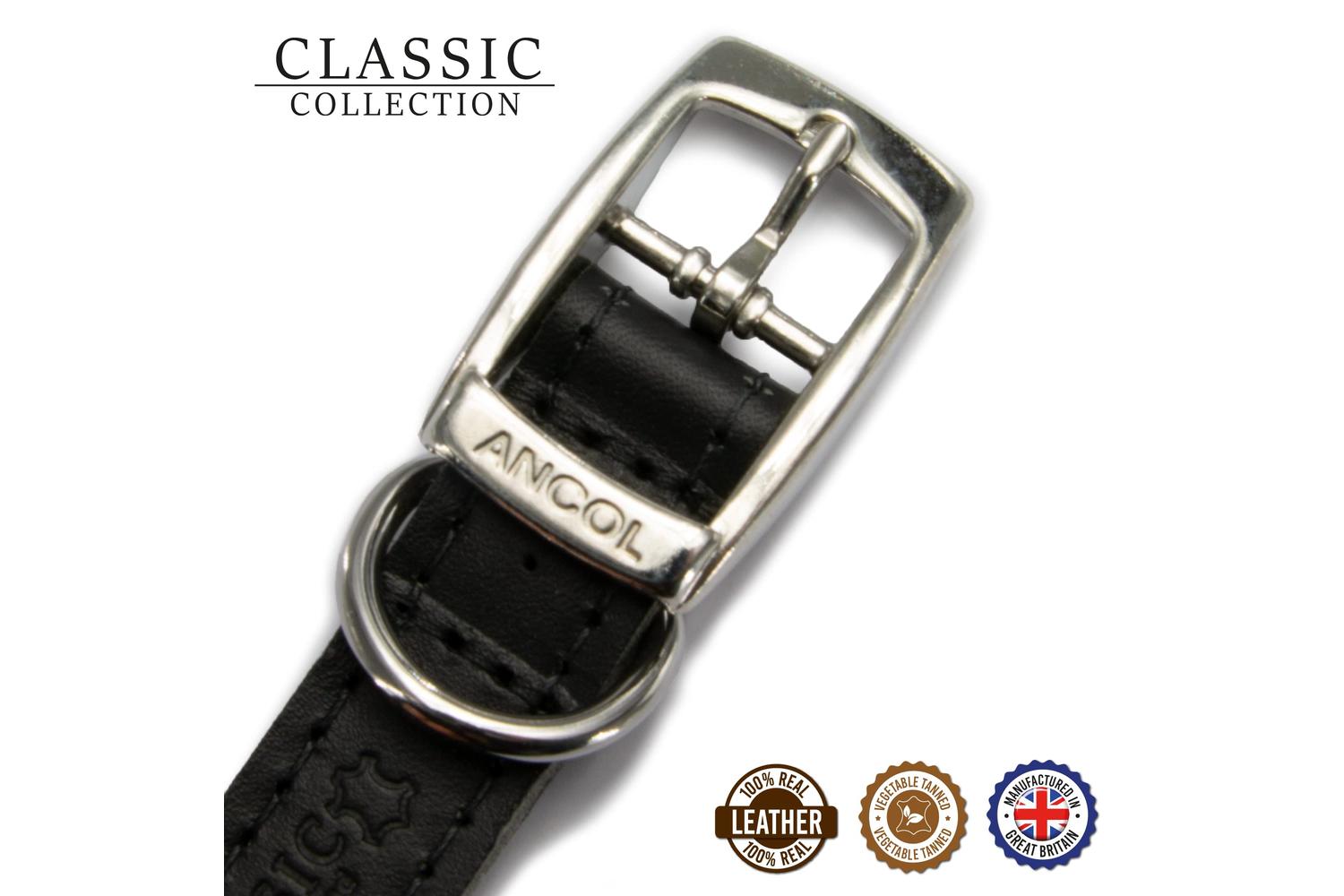 Ancol Bp-870453 - An Leather Collar Black 39-48cm Size 5-2