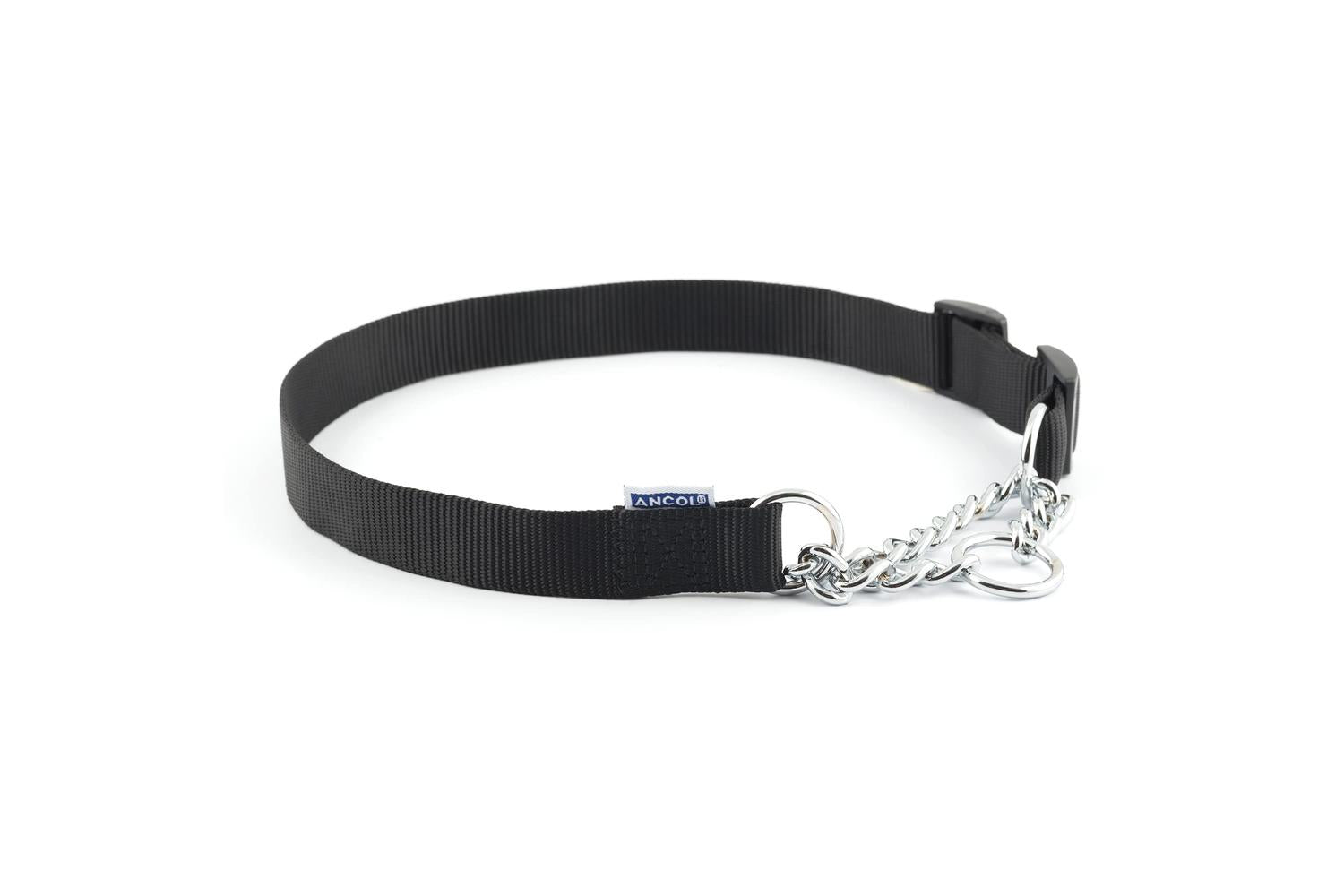 Ancol Bp-872896 - An Nylon Check Chain Blk 35-45cm Sz 2-4