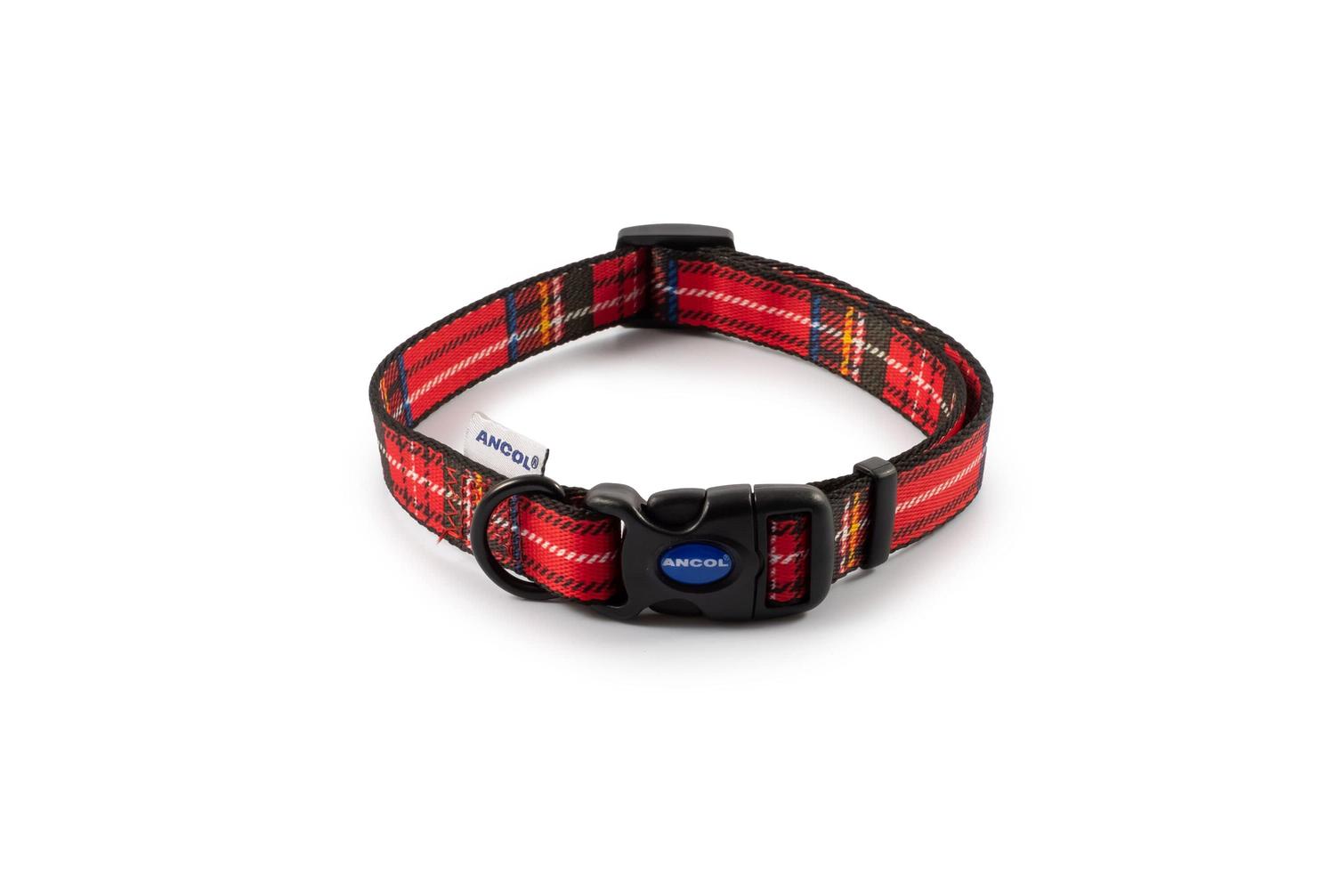 Ancol Bp-755968 - An Adj Coll Tartan Red Med 30-50cm